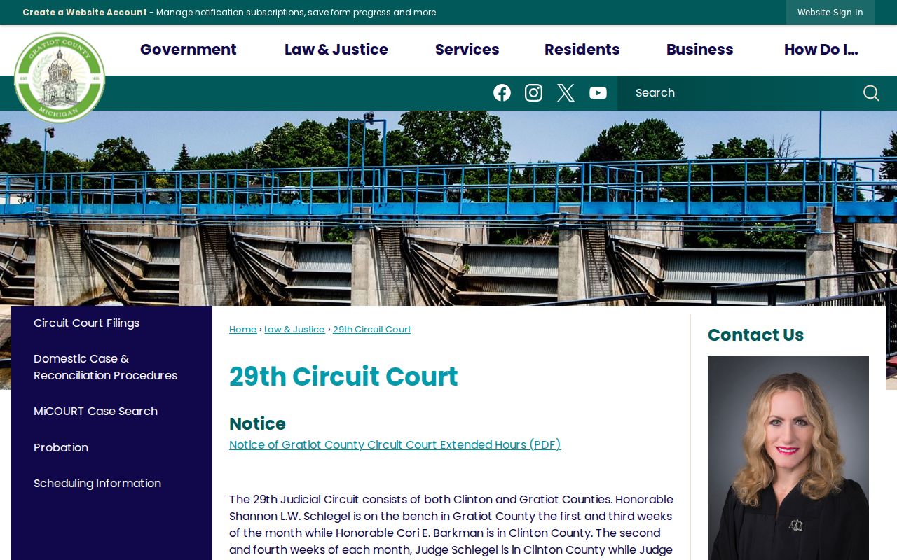 Gratiot County criminal case records at 29th Circuit Court