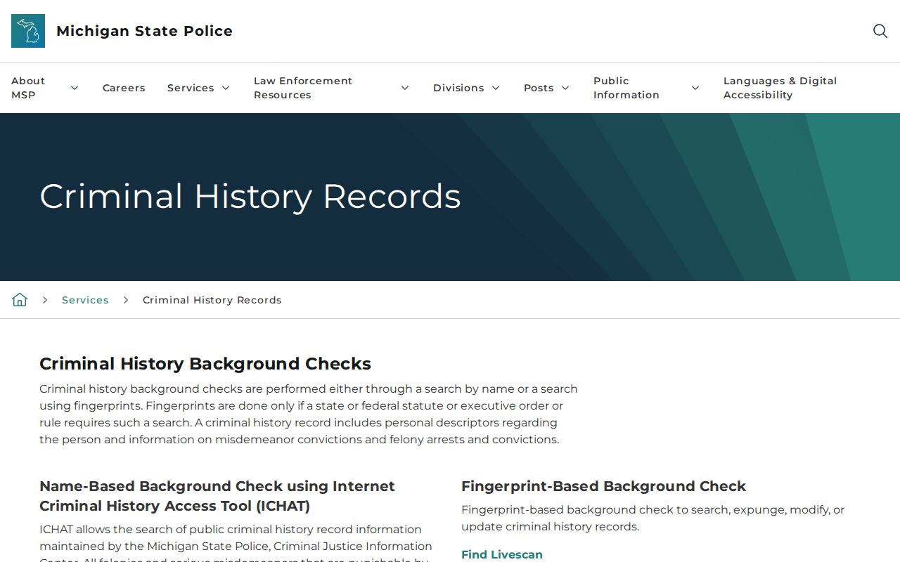 Gratiot County criminal history Michigan State Police overview