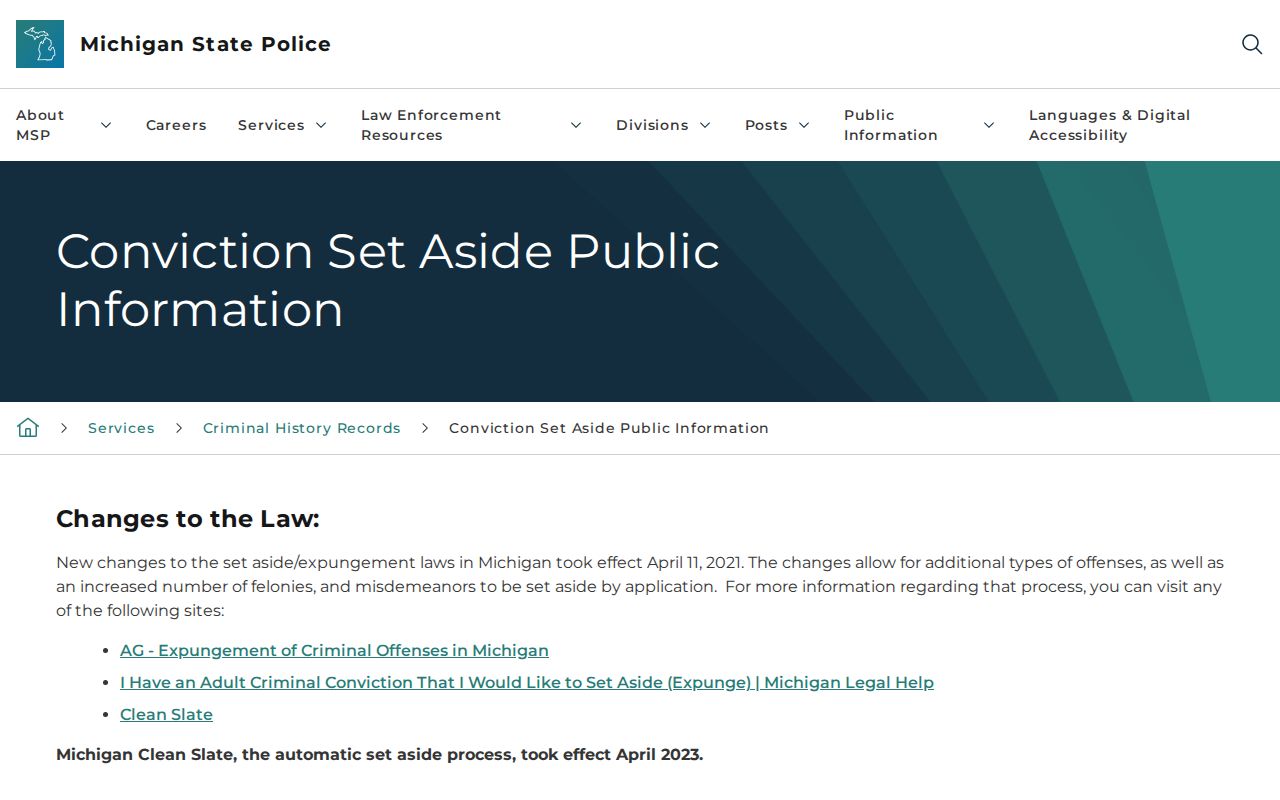 Gratiot County criminal record set-aside instructions